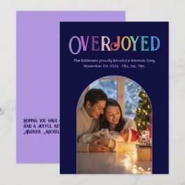 ラベンダーウィムシークリスマスベビー誕生発表写真 シーズンカード