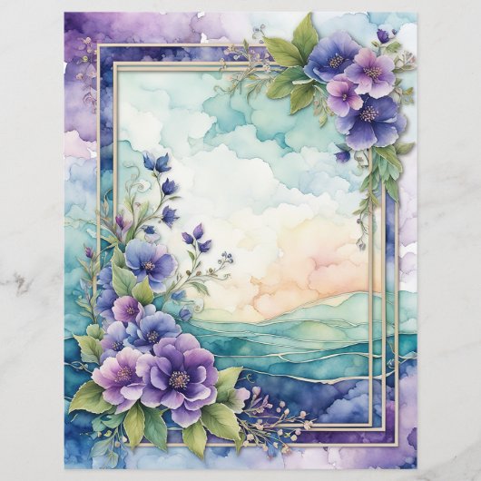 ラベンダーウィムシ芸術的フローラ縁ど紙シート (正面)