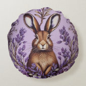 ラベンダーウィリアムモリスと可愛いインスパイアハレ ラウンドクッション (裏面)