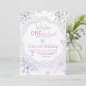 ラベンダーウィンターオネダーランド1歳の誕生日 招待状 (スタンド正面)