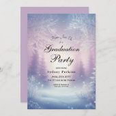 ラベンダーウィンタースノーフォールセレナーデ卒業 招待状 (正面/裏面)