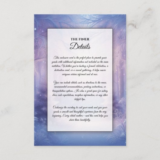 ラベンダーウィンタースノーフォールセレナーデ エンクロージャーカード (正面)