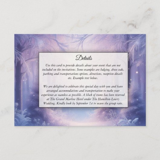 ラベンダーウィンタースノーフォールセレナーデ エンクロージャーカード (正面)