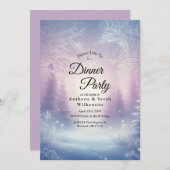 ラベンダーウィンタースノーフォールホームディナーパーティー 招待状 (正面/裏面)