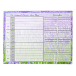ラベンダーウィークリーパーソナライズされたクメニュープランメモ帳 ノートパッド