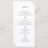 ラベンダーウェディングエレガントレセプションメニューカード メニュー (正面/裏面)