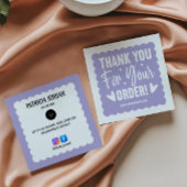 ラベンダーウェーブオーダーありがとうLOGOソーシャルアイコン スクエア名刺