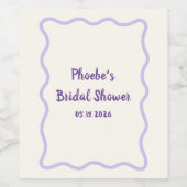 ラベンダーウェー縁どブお洒落ブライダルシャワーかわいい ワインラベル (シングルラベル)