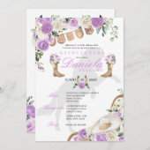 ラベンダーウエスタンブーツ&バラクインセアニラ 招待状 (正面/裏面)
