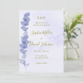 ラベンダーウォーターカラーウェディング招待 招待状 (スタンド正面)