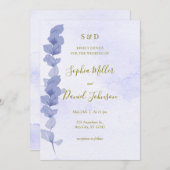 ラベンダーウォーターカラーウェディング招待 招待状 (正面/裏面)