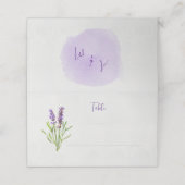 ラベンダーウォーターカラーテーブルプレイス プレイスカード (外部開封)