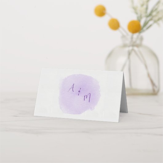 ラベンダーウォーターカラーテーブルプレイス プレイスカード (裏面)