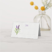 ラベンダーウォーターカラーテーブルプレイス プレイスカード (正面)