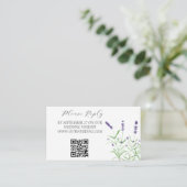 ラベンダーウォーターカラーパープルフラワーズ結婚フローラ エンクロージャーカード (スタンド正面)