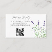 ラベンダーウォーターカラーパープルフラワーズ結婚フローラ エンクロージャーカード (正面)