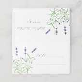 ラベンダーウォーターカラーパープルフラワー結婚ズ プレイスカード (外部開封)