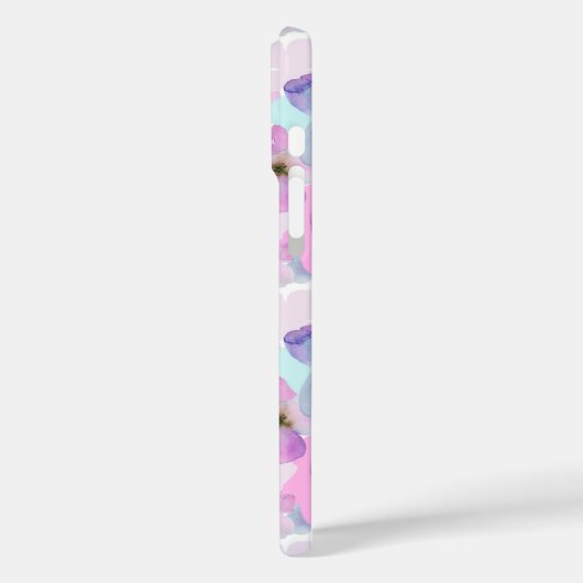 ラベンダーウォーターカラーフラワーズモノグラム Case-Mate iPhoneケース (裏面 / 左)