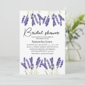 ラベンダーウォーターカラーフラワーパープルブライダルシャワー 招待状 (スタンド正面)