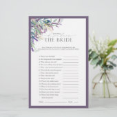 ラベンダーウォーターカラーフローラブライダルシャワーゲーム (スタンド正面)