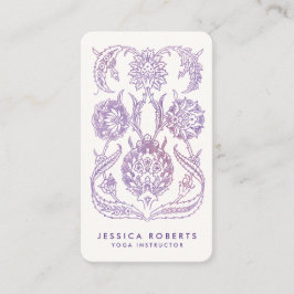 ラベンダーウォーターカラーフローラボヘミアンデザイン 名刺