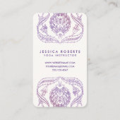 ラベンダーウォーターカラーフローラボヘミアンデザイン 名刺 (裏面)