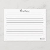 ラベンダーウォーターカラーフローラレシピカード ポストカード (裏面)