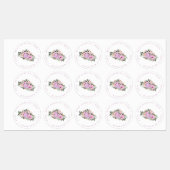 ラベンダーウォーターカラーフローラ結婚差出人住所 ラベル (シート)