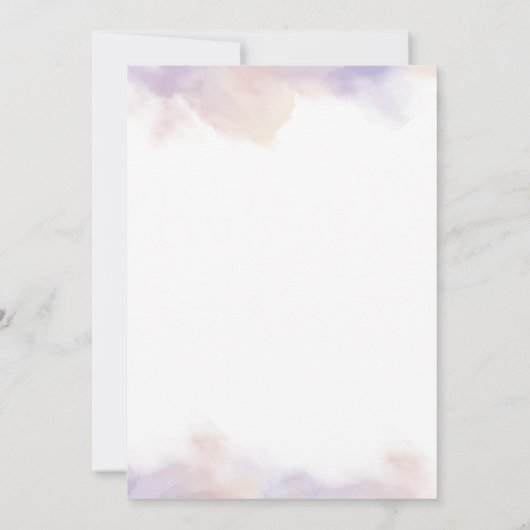 ラベンダーウォーターカラーフローラ結婚式招待状 招待状 (裏面)