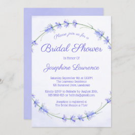ラベンダーウォーターカラーブライダルシャワー招待状 招待状