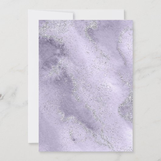 ラベンダーウォーターカラーブライダルシャワー招待 招待状 (裏面)