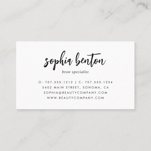 ラベンダーウォーターカラーブローサービス 名刺 (裏面)