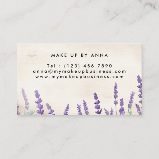 ラベンダーウォーターカラーメイクアップアーティスト 名刺 (裏面)