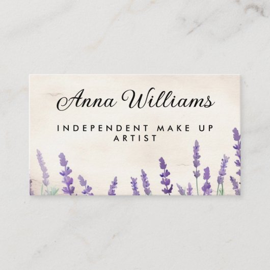 ラベンダーウォーターカラーメイクアップアーティスト 名刺 (正面)