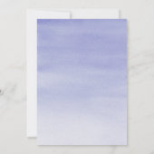 ラベンダーウォーターカラー文字列ライト 招待状 (裏面)