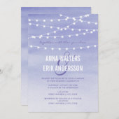 ラベンダーウォーターカラー文字列ライト 招待状 (正面/裏面)