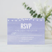 ラベンダーウォーターカラー文字列ライトRSVP 出欠カード (スタンド正面)