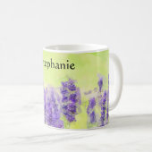 ラベンダーウォーターカラー春フローラ黄 コーヒーマグカップ (正面右)