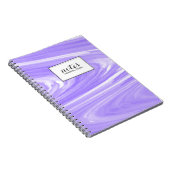 ラベンダーウォーターカラー渦大理石パターンカスタム ノートブック (右側)