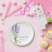 ラベンダーウォーターカラー紙プレート ペーパープレート (パーティー)