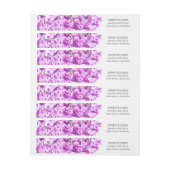 ラベンダーウォーターカラー結婚フラワーモダンズ ラップアラウンドラベル (シート)