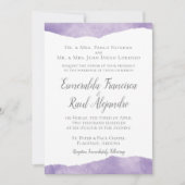 ラベンダーウォーターカラー結婚式招待状 招待状 (正面)