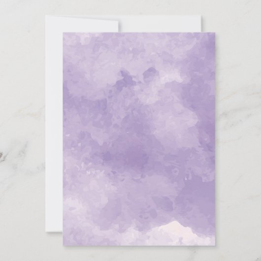 ラベンダーウォーターカラー結婚式招待状 招待状 (裏面)