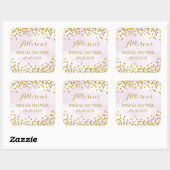 ラベンダーウォーターカラー金ゴールド紙吹雪ブライダルシャワー スクエアシール (シート)