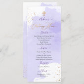 ラベンダーウォーターカラー《キリスト教》洗礼式や命名式+1stバースデーメニュー メニュー (正面/裏面)