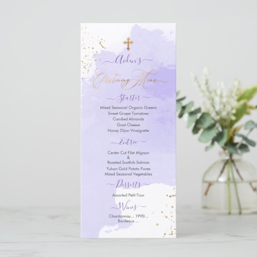 ラベンダーウォーターカラー《キリスト教》洗礼式や命名式+1stバースデーメニュー メニュー (スタンド正面)