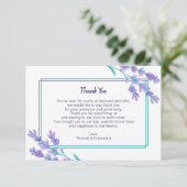 ラベンダーウォーター結婚カラーサンキューカード サンキューカード (スタンド正面)