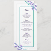 ラベンダーウォーター結婚カラーフローラのメニューカード メニュー (正面/裏面)