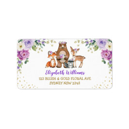 ラベンダーウッドランド動物フローラ差出人住所 ラベル