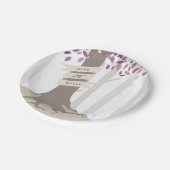 ラベンダーウッドラ結婚ンド ペーパープレート (アングル)